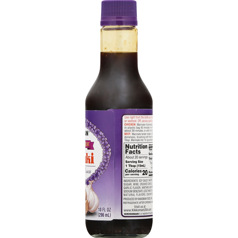 KIKKOMAN Roasted Garlic Teriyaki Sauce 10FL Oz (296 mL) - CoCo Island Mart