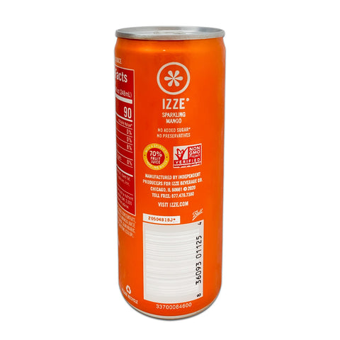 IZZE Sparkling Juice in Mango Flavored Soda, 248mL (8.4 fl oz)