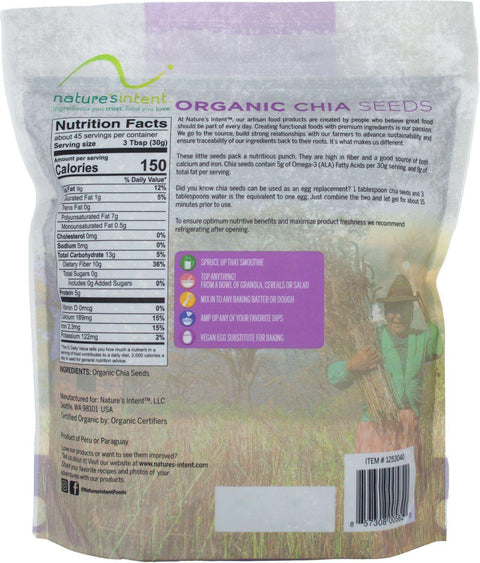 Nature's Intent Organic Chia Seeds 48 Oz (1.36 Kg) - CoCo Island Mart