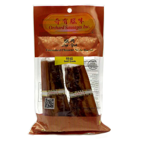 Orchard Sausages Uncooked Chinese Style Bacon Gold Grade 8 Oz (227 g) - 奇有特级腊肉 227克