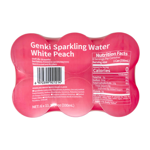 Genki Forest Sparkling Water Peach Flavor 6-PACK 6 X 11.15 FL Oz (330 mL)