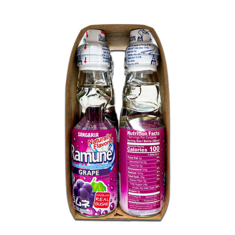 Sangaria RAMUNE Premium Soda, Great Grapes Flavor, 6 Bottles, 6.76 fl.oz (200ML)
