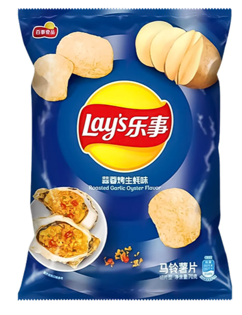 Lay's Potato Chips Roasted Garlic Oyster Flavor 2.46 Oz (70 g)