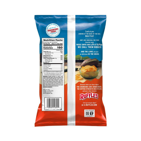 Ruffle's Cheddar & Sour Cream Flavored Potato Chips 2 Oz (60 g)