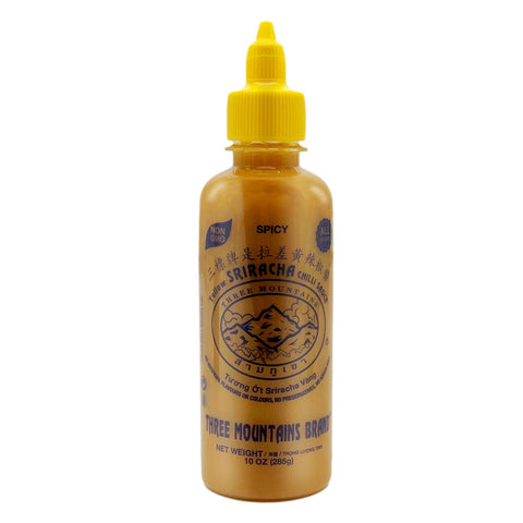 Three Mountains Yellow Sriracha Chili Sauce 10 Oz (285 g) - 三標牌是拉黄辣椒酱 10 Oz