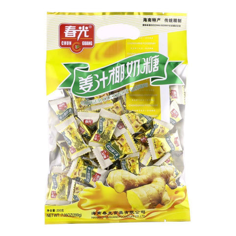 Chun Guang Sweet Ginger Coconut Candy 7.1 Oz (200 g) - 春光姜汁椰奶糖 200 克 - CoCo Island Mart