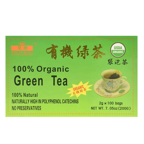Royal King 100% Organic Green Tea 100 Tea Bags 7.05 Oz (200 g)