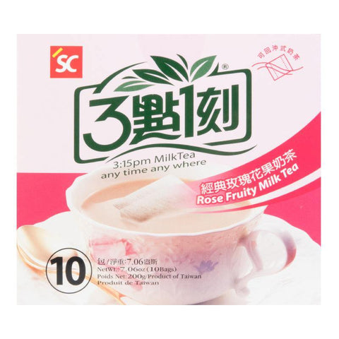 3:15PM Rose Fruity Instant Taiwanese Milk Tea 10 Bags 7.06 Oz (200 g) - 3点一刻经典玫瑰花果奶茶 - CoCo Island Mart