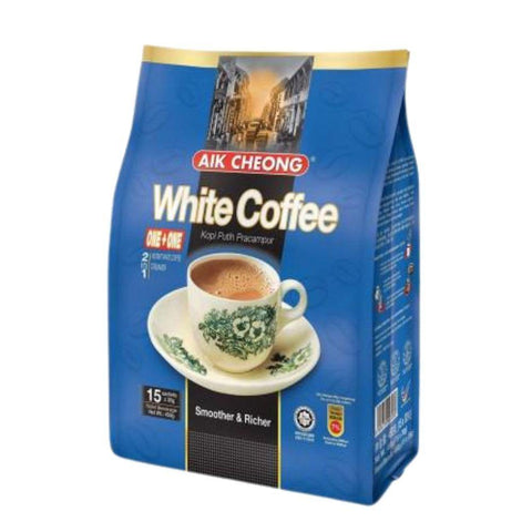 Aik Cheong 2 in 1 White Coffee No Sugar | Kopi Putih Pracampur 15 Sachets (450 g) - 益昌香浓白咖啡 无糖 450 克 - CoCo Island Mart