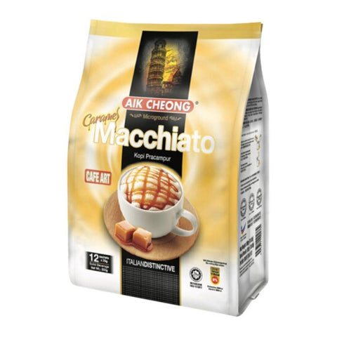 Aik Cheong Caramel Macchiato | Kopi Pracampur 12 Sachets (300 g) - 益昌焦糖玛奇朵 300 克 - CoCo Island Mart