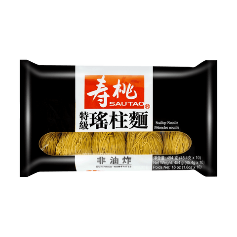 SAUTAO Scallop Noodles 16 Oz (454 g) - 寿桃非油炸特級瑤柱面