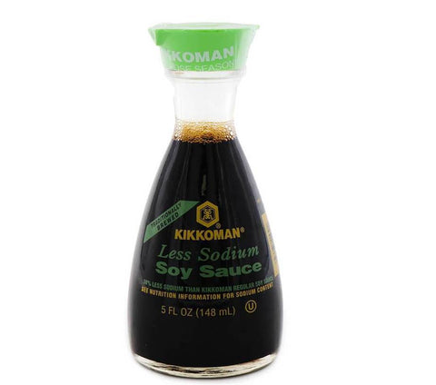 KIKKOMAN Traditionally Brewed Less Sodium Soy Sauce 5 FL Oz (148 mL)