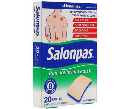 Salonpas Pain Relieving Patch 20 Patches 8 Hour Pain Relief