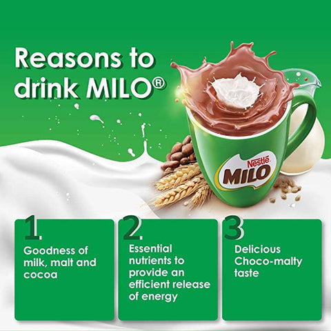 Nestle Milo 3-in-1 Chocolate Powder Instant Malt Chocolate Milk Powdered Drink 18 Sticks