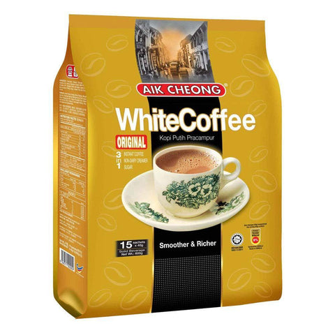 Aik Cheong Kopi Putih Pracampur Instant White Coffee (3 in 1) Tarik Original Flavor (15 Sachets X 40 g) 21.2 Oz (600 g) - CoCo Island Mart