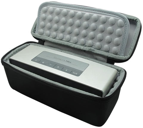 Hard Case for Bose SoundLink Mini / Mini 2 Bluetooth Speaker with Soft Silicone Case, Mesh Accessory Pocket, Black