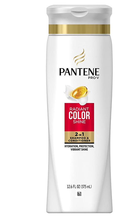 PANTENE, Pro-V Radiant Color Shine 2 in 1 Shampoo and Conditioner goods for Hydration, Protection, and Vibrant Shine, 12.6 floz (375mL)