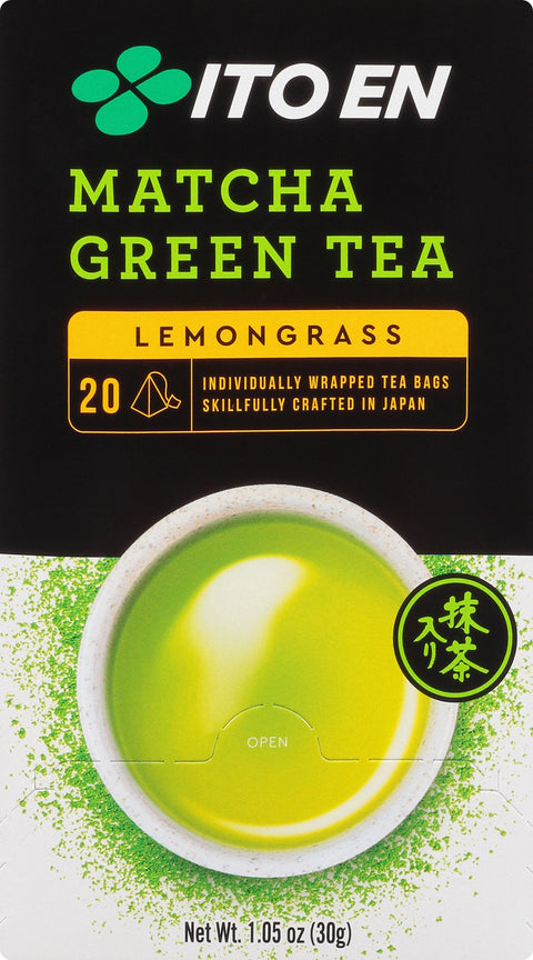Ito En Matcha Green Tea Lemongrass Flavor 20 Tea Bags 1.05 Oz (30 g)