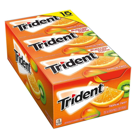 Trident Soft Gum Stick Tropical Twist Sugar Free Flavor