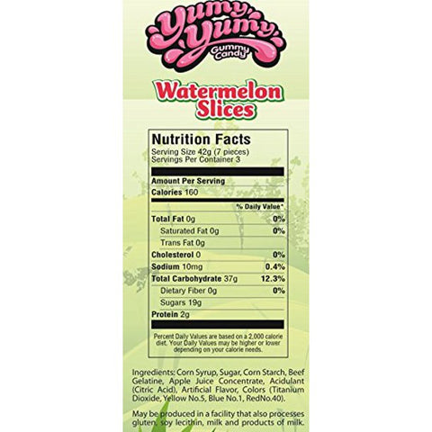Yumy Yumy Gummy Candy Watermelon Slices 4.5 Oz (128 g)