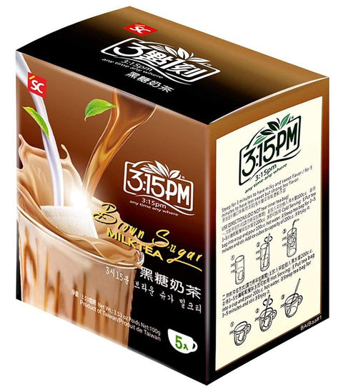 3:15PM Instant Brown Sugar Milk Tea 5 Bags 3.53 Oz (100 g) -3点一刻黑糖奶茶 - CoCo Island Mart