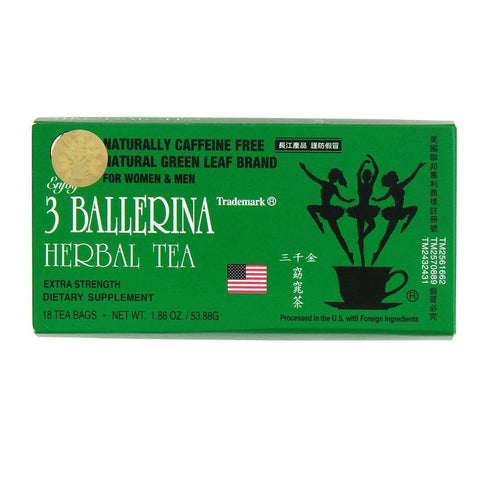 3 BALLERINA Herbal Tea Dieters' Drink Extra Strength 18 Tea Bags 1.88 Oz - CoCo Island Mart