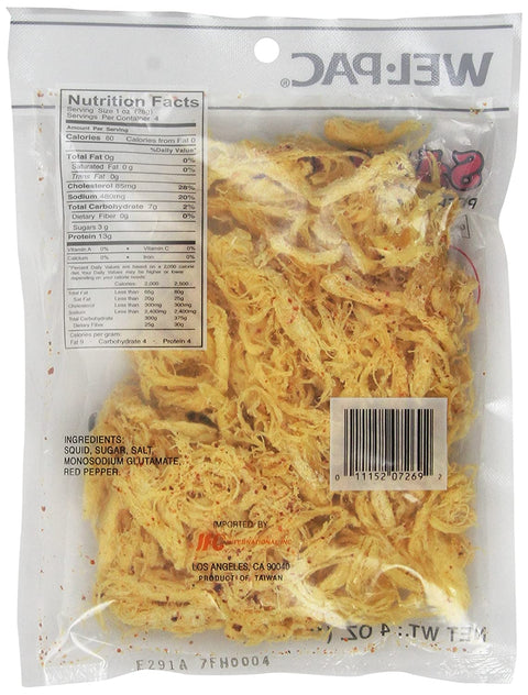 Wel-Pac Saki Ika Hot Prepared Shredded Dried Squid 4 Oz (113 g)