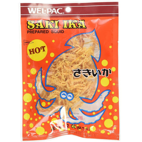 Wel-Pac Saki Ika Hot Prepared Shredded Dried Squid 2 Oz (56.7 g)