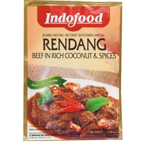 Indofood Rendang Instant Seasoning Mix for Beef in Rich Coconut & Spices 2.1 Oz (60 g)