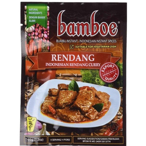Bamboe Rendang Indonesian Instant Dry Curry Paste 1.2 Oz (35 g)