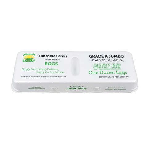 Sunshine Farms Grade A Jumbo Eggs One Dozen Eggs .30 Oz (1 LB. 14 Oz) (851 g)