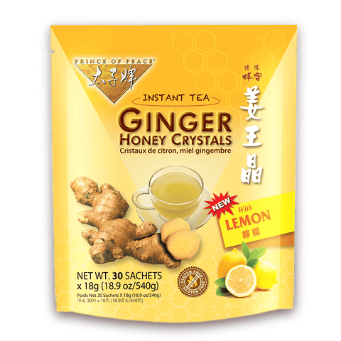 Prince of Peace Instant Lemon Ginger Honey Crystals Tea 30 Sachets X 18 g (19 Oz/540 g)