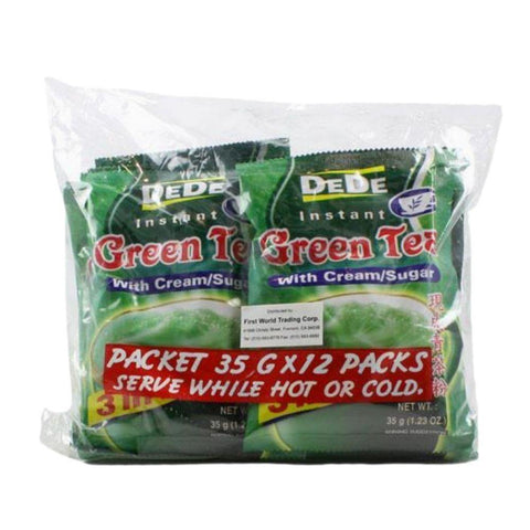 DeDe 3 in 1 Instant Green Tea  with Cream and Sugar 14.76 Oz (420 g) - CoCo Island Mart