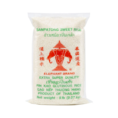 Elephant Brand Sanpatong Sweet Rice 5 Lb (2.27 kg)