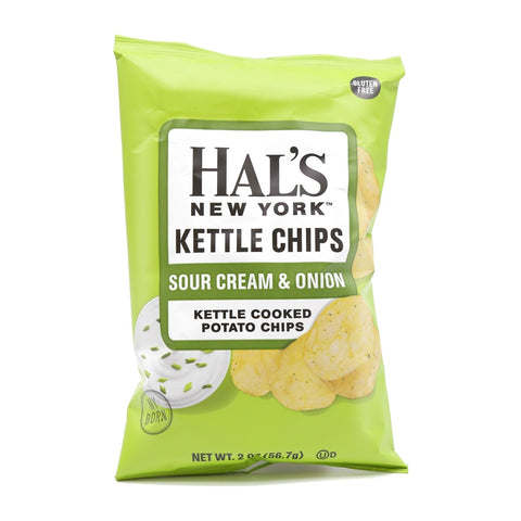 Hal's New York Kettle Cooked Potato Chips Sour Cream & Onion Flavor 2 Oz (56.7 g)
