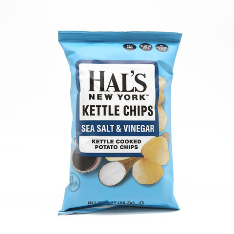 Hal's New York Kettle Cooked Potato Chips Sea Salt & Vinegar Flavor 2 Oz (56.7 g)