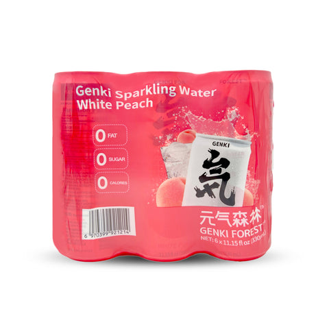 Genki Forest Sparkling Water Peach Flavor 6-PACK 6 X 11.15 FL Oz (330 mL)