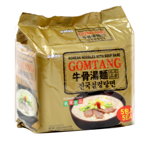 Paldo Gomtang Korean Noodles with Soup Base 17.99 Oz (510 g) 5-PACK
