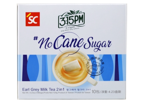 3:15PM No Added Sugar Earl Grey 2 in 1 Instant Taiwanese Milk Tea 10 Bags 4.23 Oz (120 g) - 3点一刻二合一少糖经典伯爵奶茶 - CoCo Island Mart