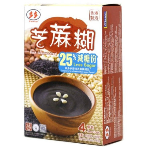 Torto Instant Black Sesame Cereal 25% Less Sugar 5.6 Oz (160 g) - 艺蔴糊