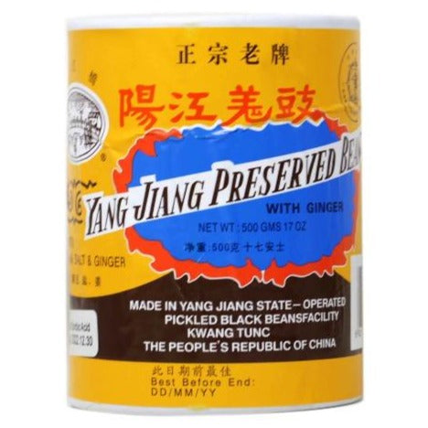 Yang Jiang Authentic Asian Preserved Black Beans with Ginger 17 Oz (500 g)