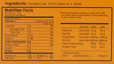 Wang Derm Authentic Thai Iced Tea Black Tea Flavored 65 Servings 7.06 Oz (200g)