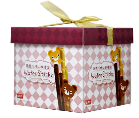 Triko Foods Poppine Chocolate Milk Wafer Roll Sticks Snacks Gift Box 22.2 Oz (630 g) - 盛香珍倦心酥礼盒 （巧克力加牛奶）