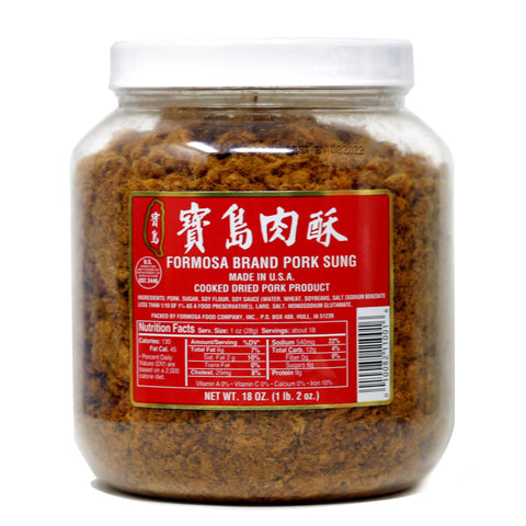 Formosa Brand Pork Sung Cooked Dried Pork 18 Oz (1LB. 2 Oz.) - 台湾宝岛肉酥