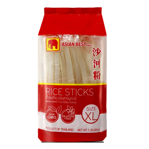 Asian Best Rice Sticks Noodles Extra Large Size (XL) 1 LB (454 g) - Banh Pho Thuong Hang