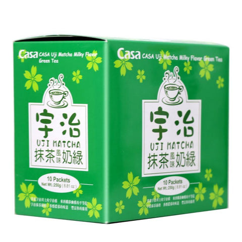 Casa Uji Matcha Milky Flavor Green Tea 10 Bags 8.81 Oz (250 g) -字治抹茶风和奶绿 - CoCo Island Mart