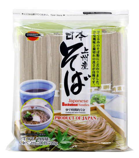 J-Basket Dried Buckwheat Soba Noodles 25.4 Oz (720 g)