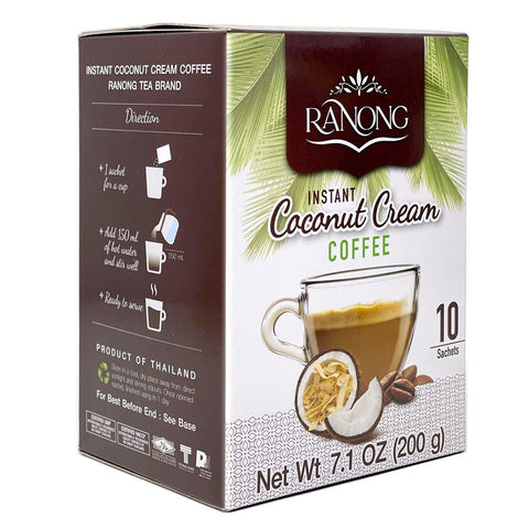 Ranong Tea Instant Coconut Cream Coffee 10 Sachets 7.1 Oz (200 g) - CoCo Island Mart