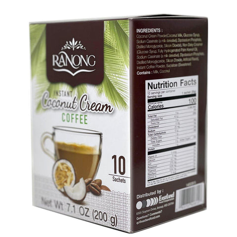Ranong Tea Instant Coconut Cream Coffee 10 Sachets 7.1 Oz (200 g) - CoCo Island Mart