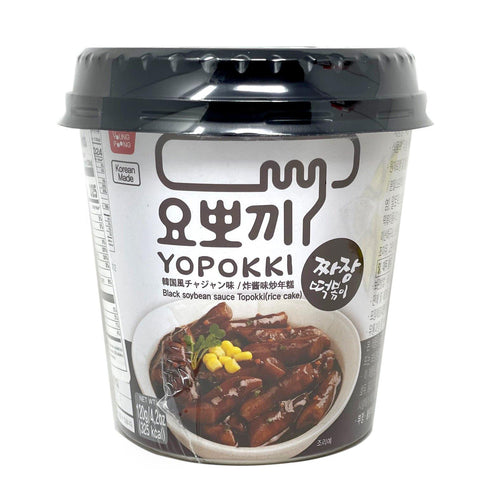 YOPOKKI Instant Korean Rice Cakes Black Soybean Sauce Flavor | Topokki Cup 4.2 Oz (118 g) - CoCo Island Mart